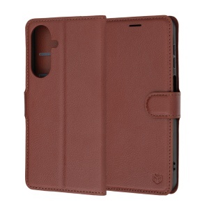 Husa pentru Samsung Galaxy A27 5G, SKYDDAR INNOVATION, Leather Folio tip Carte, cu Portofel Interior, Finisaje Premium, set cu sticker, Maro - Img 8