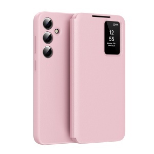 Husa pentru Samsung Galaxy A27 5G tip carte, cu portofel, set cu sticker, SmartView, Premium, Roz