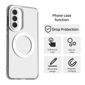 Husa pentru Samsung Galaxy A37 5G, MagSafe, Antisoc, set cu sticker, CandyCase, Alb - Img 2