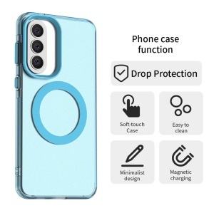 Husa pentru Samsung Galaxy A37 5G, MagSafe, Antisoc, set cu sticker, CandyCase, Albastru - Img 2