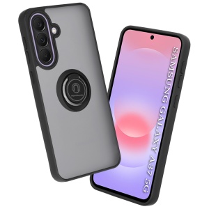 Husa pentru Samsung Galaxy A37 5G, SKYDDAR INNOVATION, Glinth cu Inel Rotativ 360° Magnetic, set cu sticker, Negru
