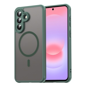 Husa pentru Samsung Galaxy A37 5G, SKYDDAR INNOVATION, HaloFrost MagSafe II, Antisoc, set cu sticker, Verde