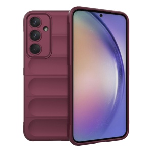 Husa pentru Samsung Galaxy A54, SKYDDAR INNOVATION, Magic Shield, din Silicon Mat, set cu sticker, Bordo