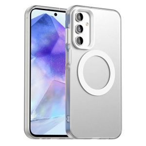 Husa pentru Samsung Galaxy A55 5G, MagSafe, Antisoc, set cu sticker, CandyCase, Alb