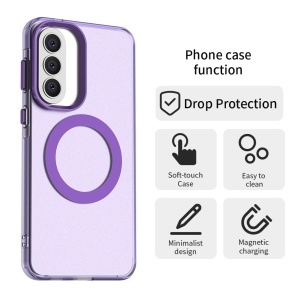 Husa pentru Samsung Galaxy A57 5G, MagSafe, Antisoc, set cu sticker, CandyCase, Mov - Img 2