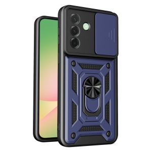 Husa pentru Samsung Galaxy A57 5G, SKYDDAR INNOVATION, CamShield, Inel magnetic, set cu sticker, Albastru