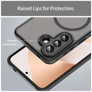 Husa pentru Samsung Galaxy A57 5G, SKYDDAR INNOVATION, HaloFrost MagSafe II, Antisoc, set cu sticker, Negru - Img 4