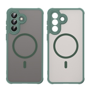 Husa pentru Samsung Galaxy A57 5G, SKYDDAR INNOVATION, HaloFrost MagSafe II, Antisoc, set cu sticker, Verde - Img 2