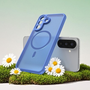 Husa pentru Samsung Galaxy A57 5G, SKYDDAR INNOVATION, HaloFrost MagSafe II, Antisoc, set cu sticker, Albastru - Img 6