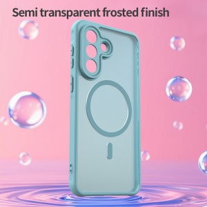 Husa pentru Samsung Galaxy A57 5G, SKYDDAR INNOVATION, HaloFrost MagSafe II, Antisoc, set cu sticker, Verde menta - Img 3