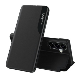 Husa pentru Samsung Galaxy A57 5G, tip carte, set cu sticker, eFold, Negru