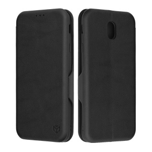 Husa pentru Samsung Galaxy J7 2017, SKYDDAR INNOVATION, Safe Wallet tip carte din Piele Ecologica, Suport Carduri, Inchidere Magnetica, Negru, set cu sticker  - Img 9