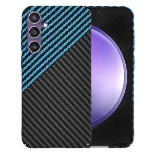 Husa pentru Samsung Galaxy S23 FE, SKYDDAR INNOVATION, textura carbon, Carbonite FiberShell, set cu sticker, Bleu,