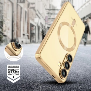 Husa pentru Samsung Galaxy S25 Edge, Luxury Shield Magsafe, Protectie Antisoc, set cu sticker, Albastru - Img 3