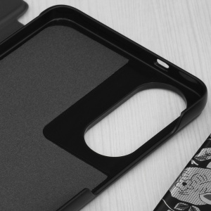 Husa pentru Samsung Galaxy S25 Edge, SKYDDAR INNOVATION, Eco View, tip carte, Negru, set cu sticker - Img 4