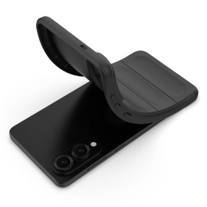 Husa pentru Samsung Galaxy S25 Edge, SKYDDAR INNOVATION, Vogue din Silicon Mat, set cu sticker, Negru - Img 3