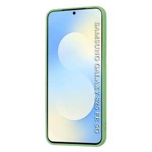 Husa pentru Samsung Galaxy S25 FE din Silicon Catifelat, SoftElegance, set cu sticker, Verde deschis - Img 3