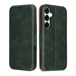 Husa pentru Samsung Galaxy S25 Plus, SKYDDAR INNOVATION, Safe Wallet tip carte din Piele Ecologica, Suport Carduri, Inchidere Magnetica, Verde, set cu sticker  - Img 1