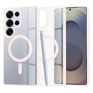 Husa pentru Samsung Galaxy S25 Ultra, SKYDDAR INNOVATION, MagSafe Pro din silicon, set cu sticker, Roz