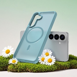 Husa pentru Samsung Galaxy S26 Edge, SKYDDAR INNOVATION, HaloFrost MagSafe II, Antisoc, set cu sticker, Verde menta - Img 7