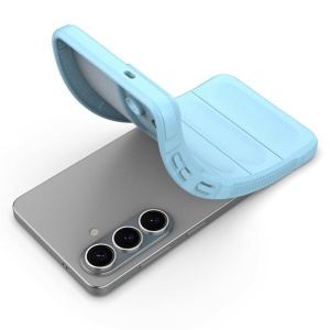 Husa pentru Samsung Galaxy S26 Edge, SKYDDAR INNOVATION, Magic Shield, din Silicon Mat, set cu sticker, Bleu - Img 3