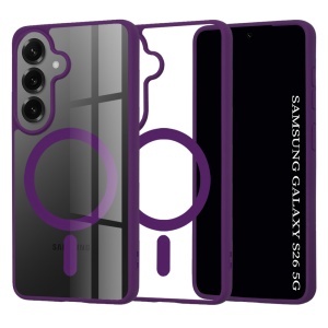 Husa pentru Samsung Galaxy S26, SKYDDAR INNOVATION, MagSafe Pro din silicon, set cu sticker, Mov