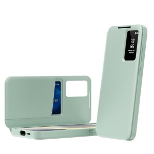 Husa pentru Samsung Galaxy S26 tip carte, Skyddar, cu portofel si SmartView, Premium, set cu sticker, Verde - Img 3