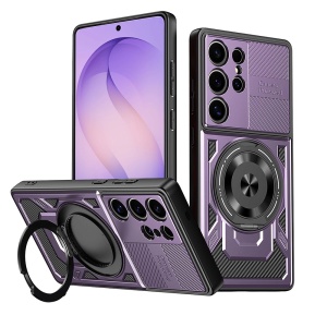 Husa pentru Samsung Galaxy S26 Ultra, Inel Magnetic, Antisoc, set cu sticker, RuggedCam, Mov
