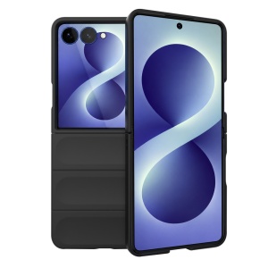 Husa pentru Samsung Galaxy Z Flip8 din Silicon Mat, Antisoc, set cu sticker, Magic Shield, Negru
