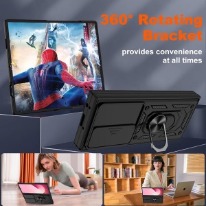 Husa pentru Samsung Galaxy Z Fold7, SKYDDAR INNOVATION, CamShield, Negru, set cu sticker - Img 4