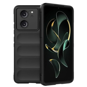 Husa pentru Xiaomi 13T / 13T Pro, SKYDDAR INNOVATION, Magic Shield, din Silicon Mat, set cu sticker, Negru
