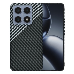 Husa pentru Xiaomi 14T Pro, SKYDDAR INNOVATION, textura carbon, Carbonite FiberShell, set cu sticker, Gri,