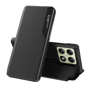 Husa pentru Xiaomi 14T, tip carte, set cu sticker, eFold, Negru