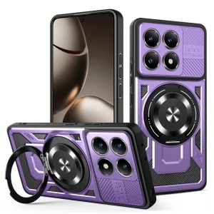 Husa pentru Xiaomi 15T, Inel Magnetic, Antisoc, set cu sticker, RuggedCam, Mov