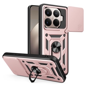 Husa pentru Xiaomi 15T Pro, SKYDDAR INNOVATION, CamShield, Inel magnetic, set cu sticker, Roz