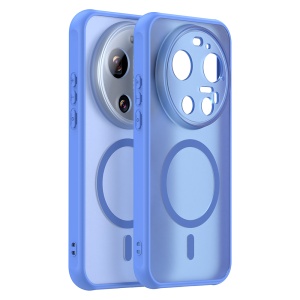 Husa pentru Xiaomi 17 Ultra Finisaje Premium, Antisoc, Magsafe, set cu sticker, HaloFrost MagSafe II, Albastru