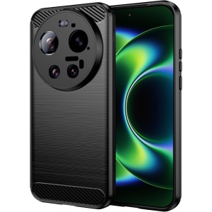 Husa pentru Xiaomi 17 Ultra, SKYDDAR INNOVATION, Carbon Silicone, din Silicon Slim, cu textura Fibra Carbon, set cu sticker, Negru