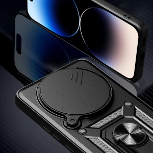 Husa pentru Xiaomi Poco F7 Pro, SKYDDAR INNOVATION, CamShield, Antisoc cu Inel Magentic, set cu sticker, Negru - Img 4