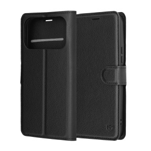 Husa pentru Xiaomi Poco F8 Ultra, SKYDDAR INNOVATION, Leather Folio tip Carte, cu Portofel Interior, Finisaje Premium, set cu sticker, Negru - Img 7