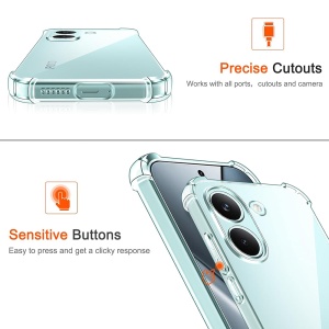 Husa pentru Xiaomi Poco X8 Pro din Silicon Slim, Margini Antisoc, set cu sticker, Shockproof Clear Silicone, Transparenta - Img 3