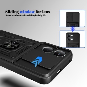 Husa pentru Xiaomi Poco X8 Pro Max, protectie camere, Inel magnetic, set cu sticker, CamShield, Albastru - Img 4