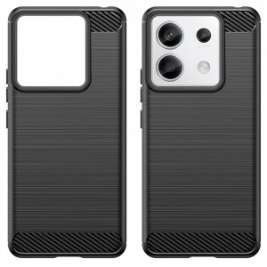 Husa pentru Xiaomi Redmi 13C 4G / 13C 5G / Poco M6 / C65 din silicon, Slim, cu textura Fibra Carbon - Negru - Img 4