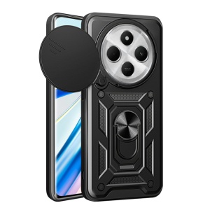 Husa pentru Xiaomi Redmi 14C / Poco C75 cu Inel magnetic, protectie camera, set cu sticker, CamShield, Negru