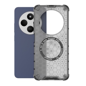 Husa pentru Xiaomi Redmi 14C / Poco C75, SKYDDAR INNOVATION, HoneyComb Shield MagSafe, Negru, set cu sticker - Img 2