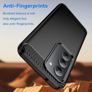 Husa pentru Xiaomi Redmi 15 5G / Redmi 15 4G, , din Silicon Slim, cu textura Fibra Carbon, Skyddar Carbon Silicone, set cu sticker, Negru - Img 3
