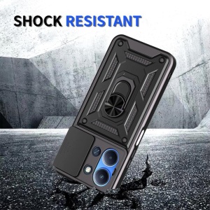 Husa pentru Xiaomi Redmi 15C 4G / Redmi 15C 5G, SKYDDAR INNOVATION, CamShield, Inel magnetic, set cu sticker, Negru - Img 6