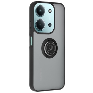 Husa pentru Xiaomi Redmi 15C 4G, SKYDDAR INNOVATION, Glinth cu Inel Rotativ 360° Magnetic, set cu sticker, Negru  - Img 3