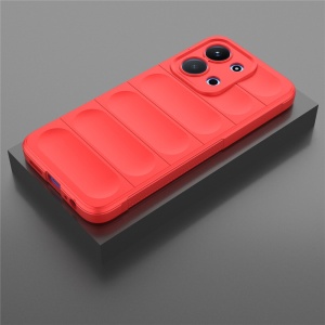 Husa pentru Xiaomi Redmi 15C 5G, SKYDDAR INNOVATION, Magic Shield, din Silicon Mat, set cu sticker, Rosu - Img 5