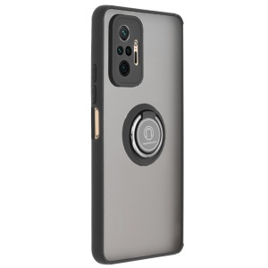 Husa pentru Xiaomi Redmi Note 10 Pro / Redmi Note 10 Pro Max, SKYDDAR INNOVATION, Glinth cu Inel Rotativ 360° Magnetic, Negru, set cu sticker  - Img 11