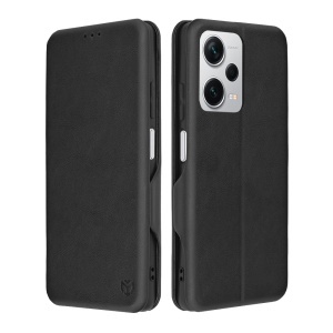 Husa pentru Xiaomi Redmi Note 12 Pro+, SKYDDAR INNOVATION, Safe Wallet tip carte din Piele Ecologica, Suport Carduri, Inchidere Magnetica, Negru, set cu sticker  - Img 1